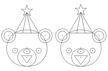 Illustration Two Bears in outline view