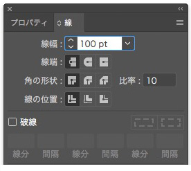 Stroke Panel / Stroke Weight: 100pt