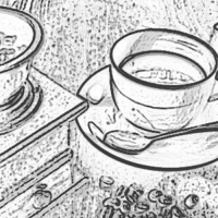 手描き風のコーヒーの画像